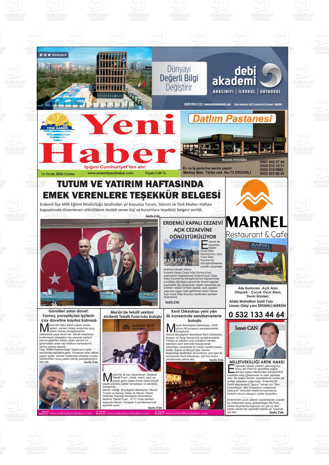 Konya Yenihaber 16.01.2026