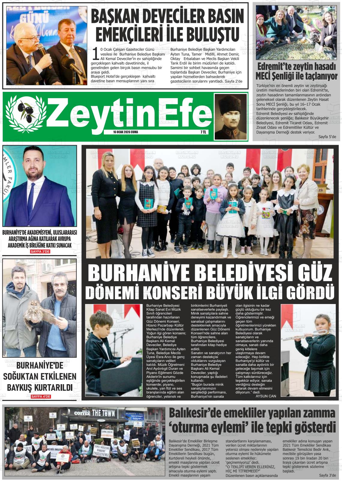 Balikesir Zeytinefe 16.01.2026