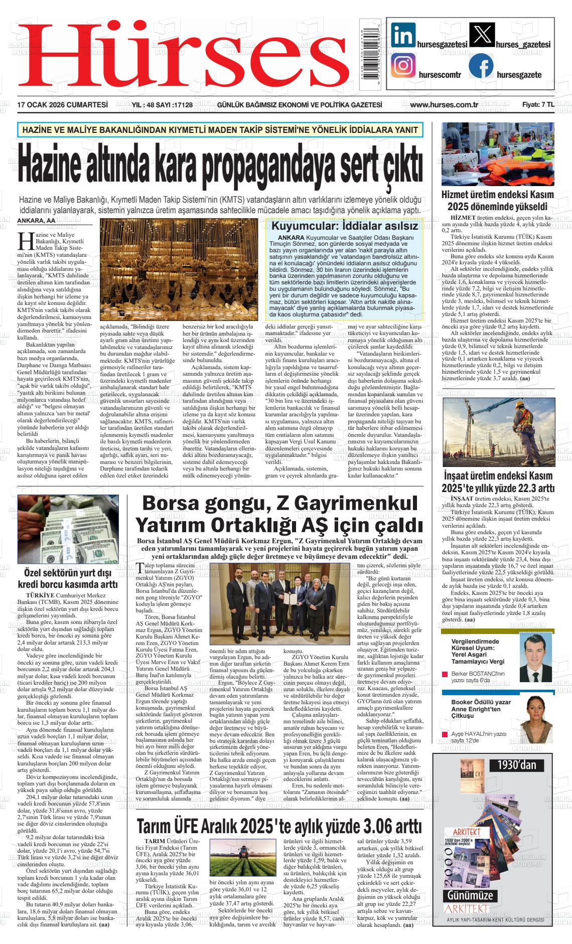 Hürses Gazetesi 17.01.2026