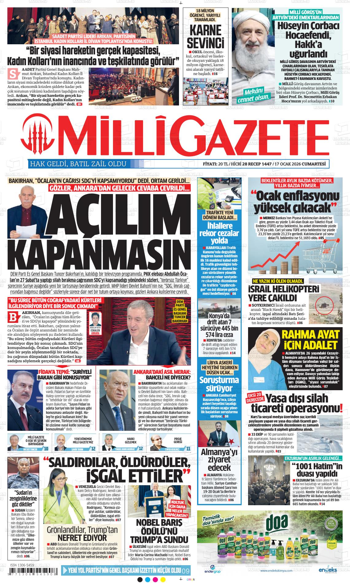 Milli Gazete Gazetesi 17.01.2026