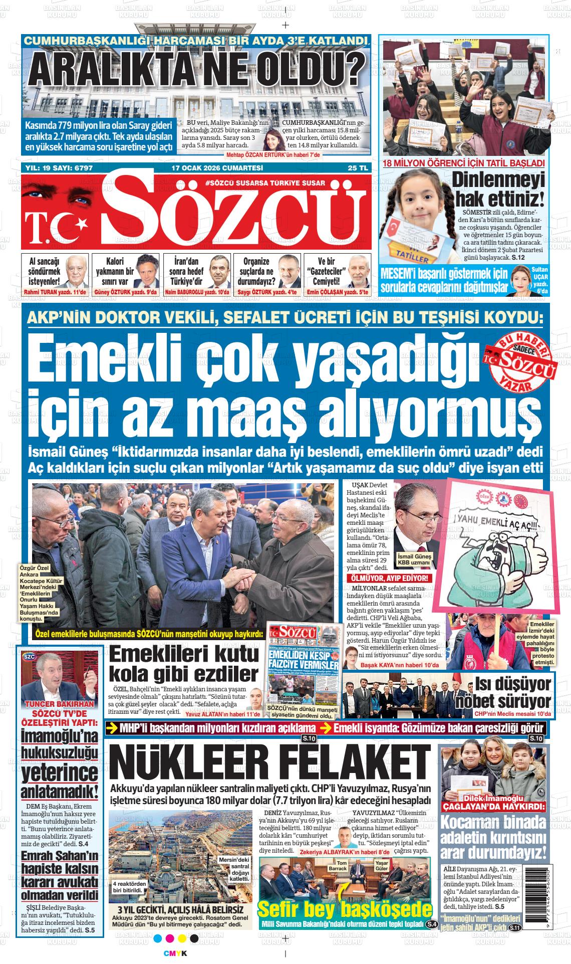 Sözcü Gazetesi 17.01.2026