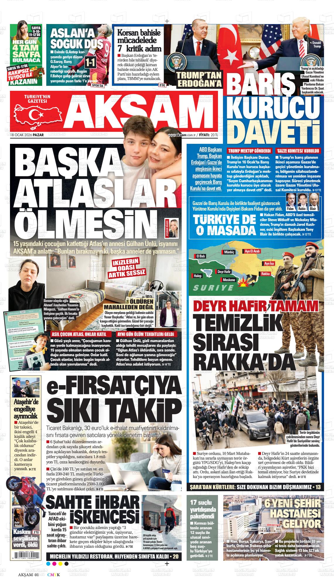 Akşam Gazetesi 18.01.2026