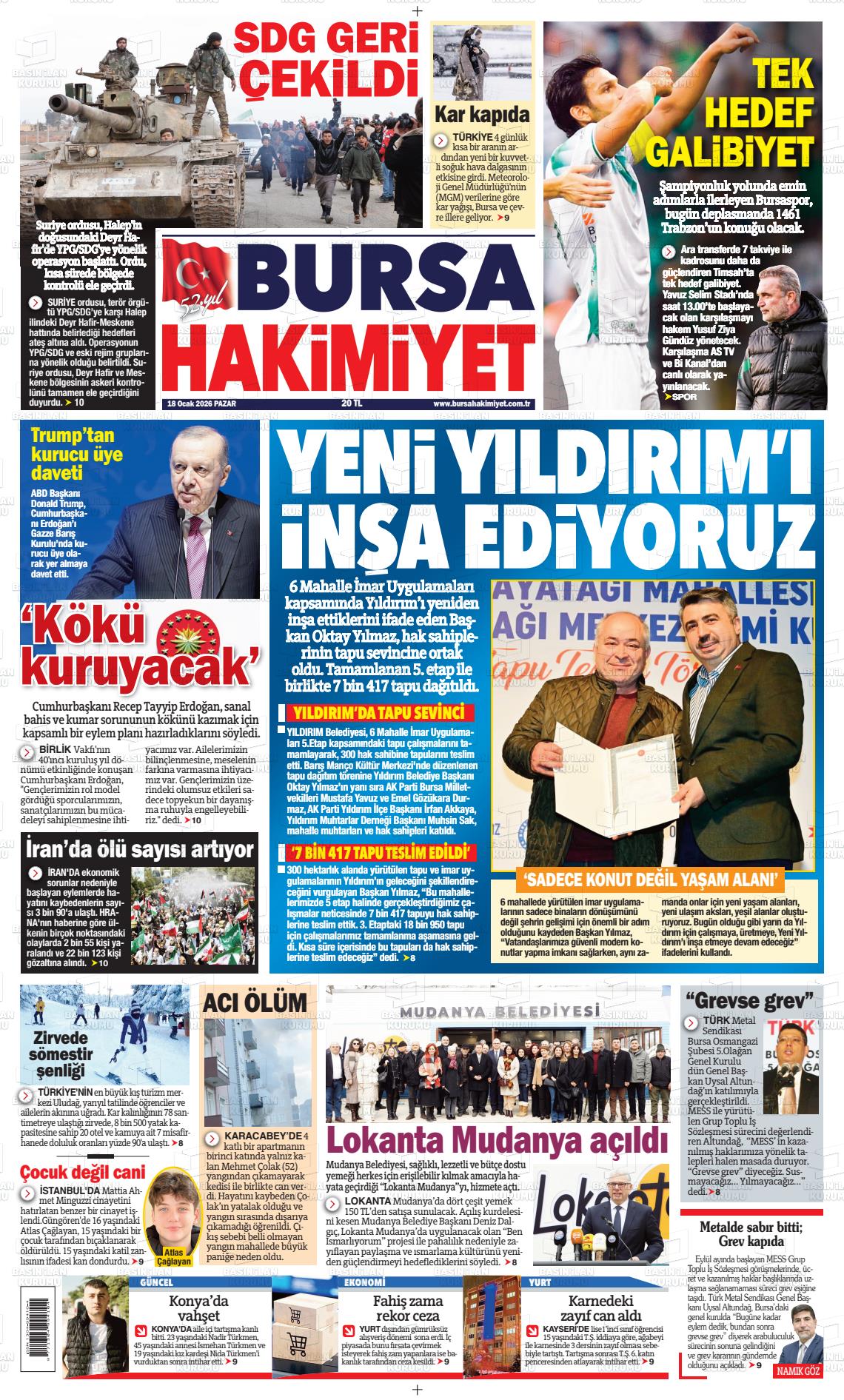 Bursa Hakimiyet 18.01.2026