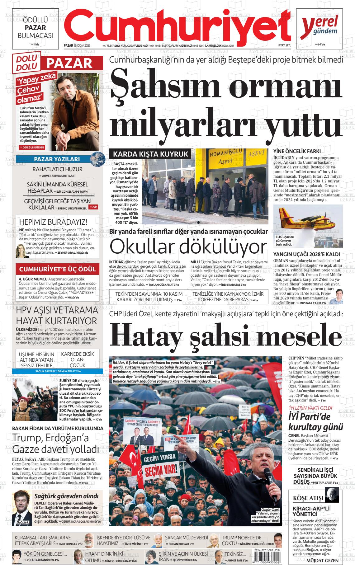 Cumhuriyet Gazetesi 18.01.2026