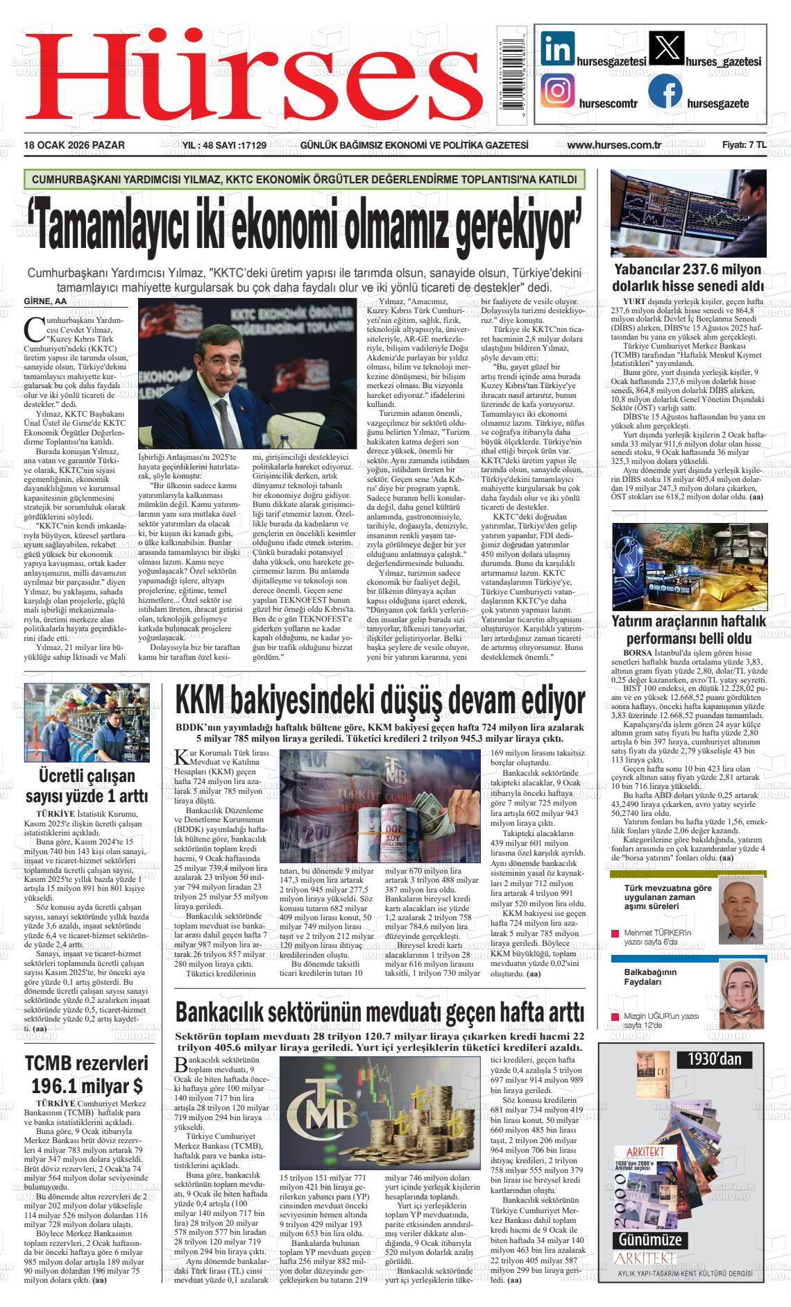 Hürses Gazetesi 18.01.2026