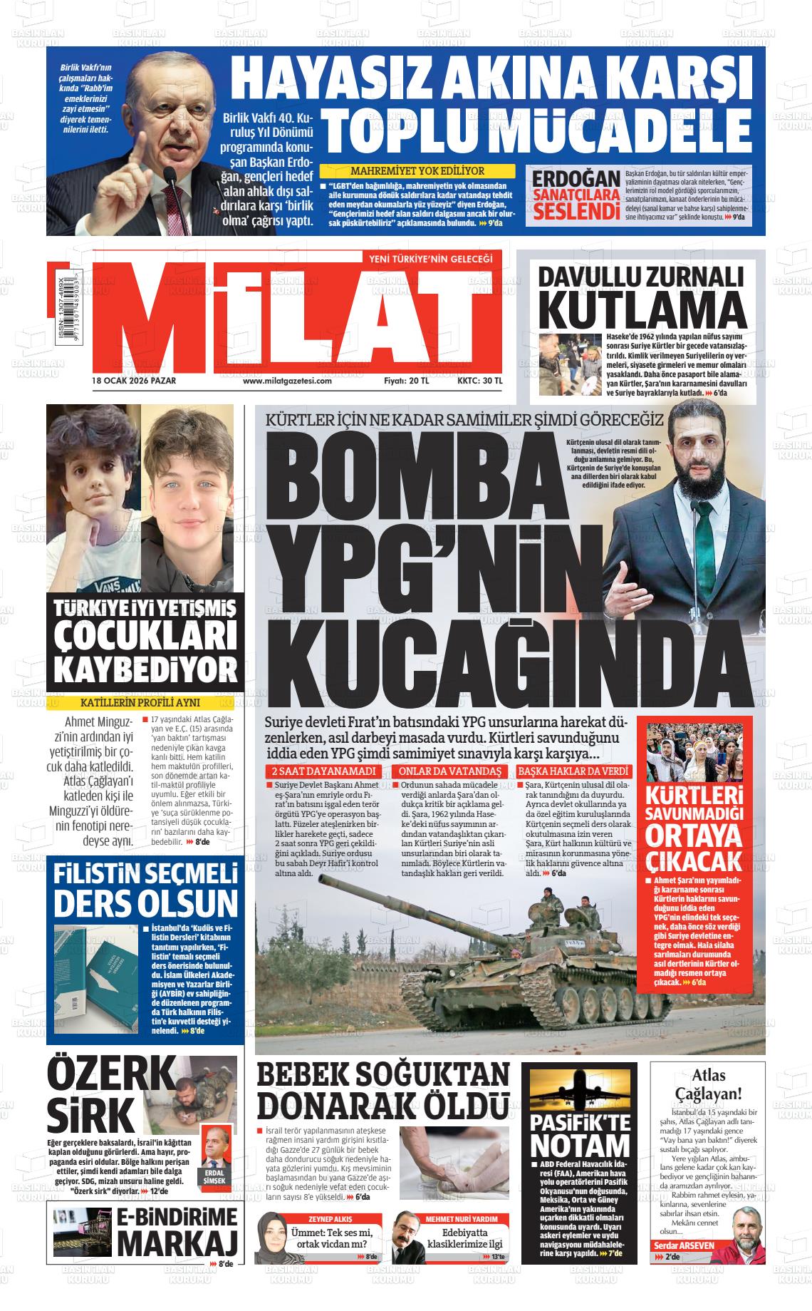 Milat Gazetesi 18.01.2026