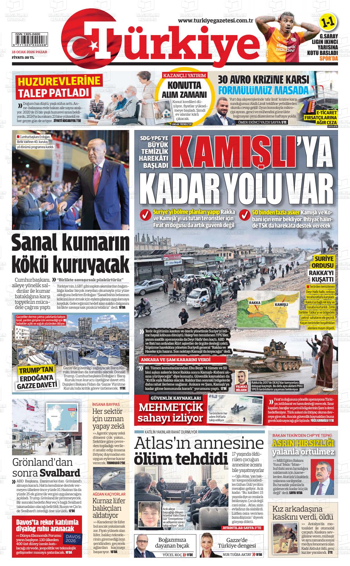 Türkiye Gazetesi 18.01.2026