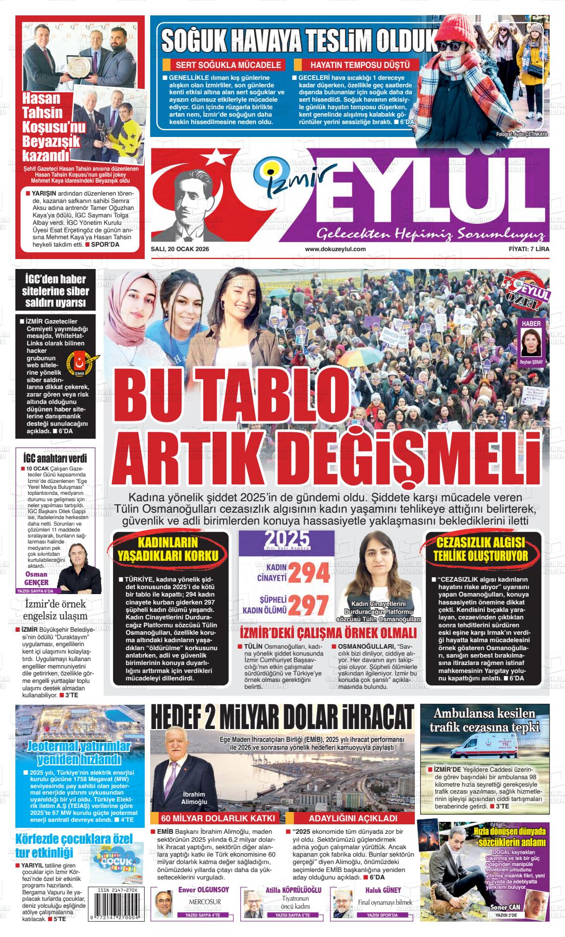 Izmir 9 Eylul 20.01.2026