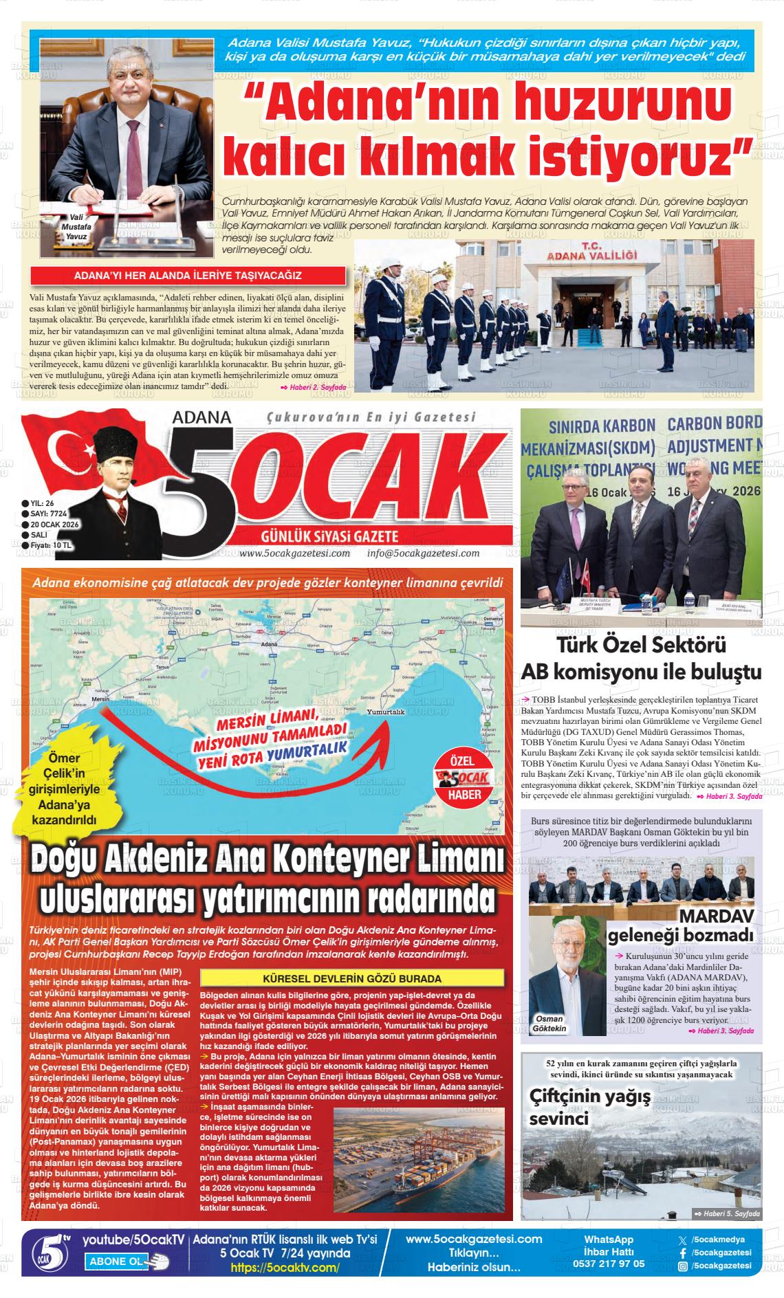 Adana 5 Ocak 20.01.2026
