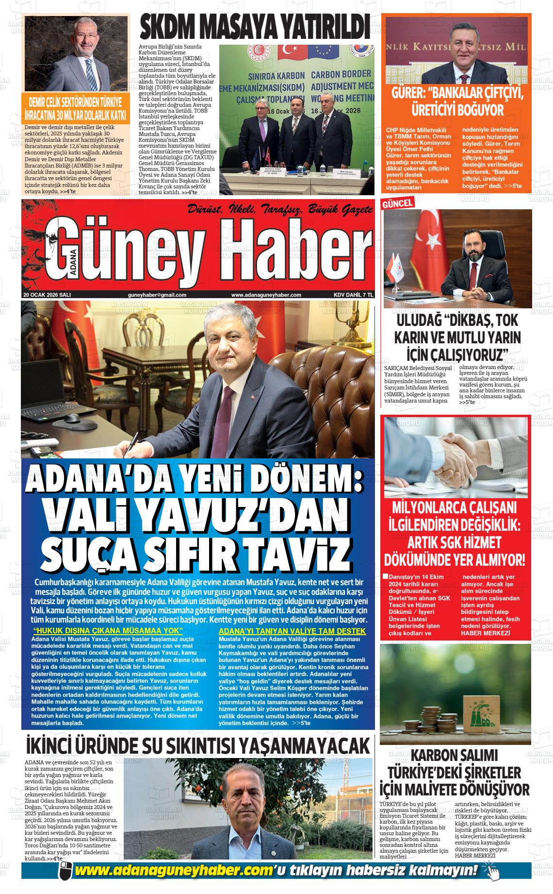 Adana Guneyhaber 20.01.2026
