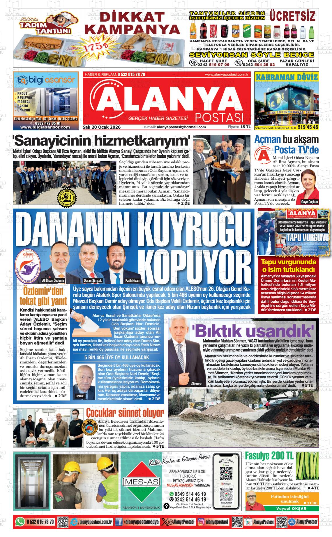 Antalya Alanyapostasi 20.01.2026