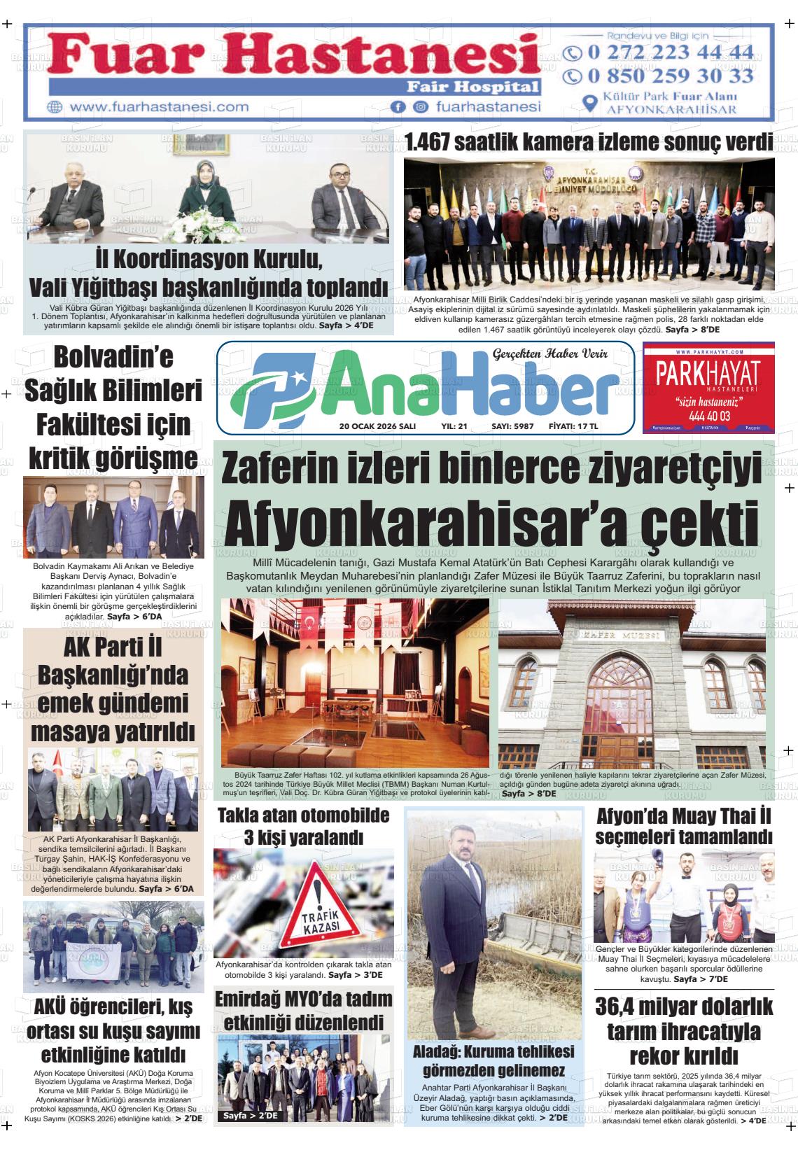 Afyonkarahisar Anahaber 20.01.2026