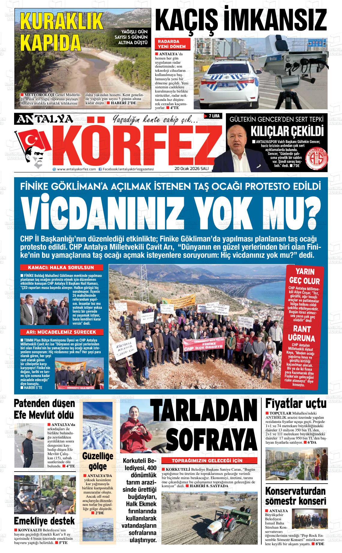 Antalya Korfez 20.01.2026