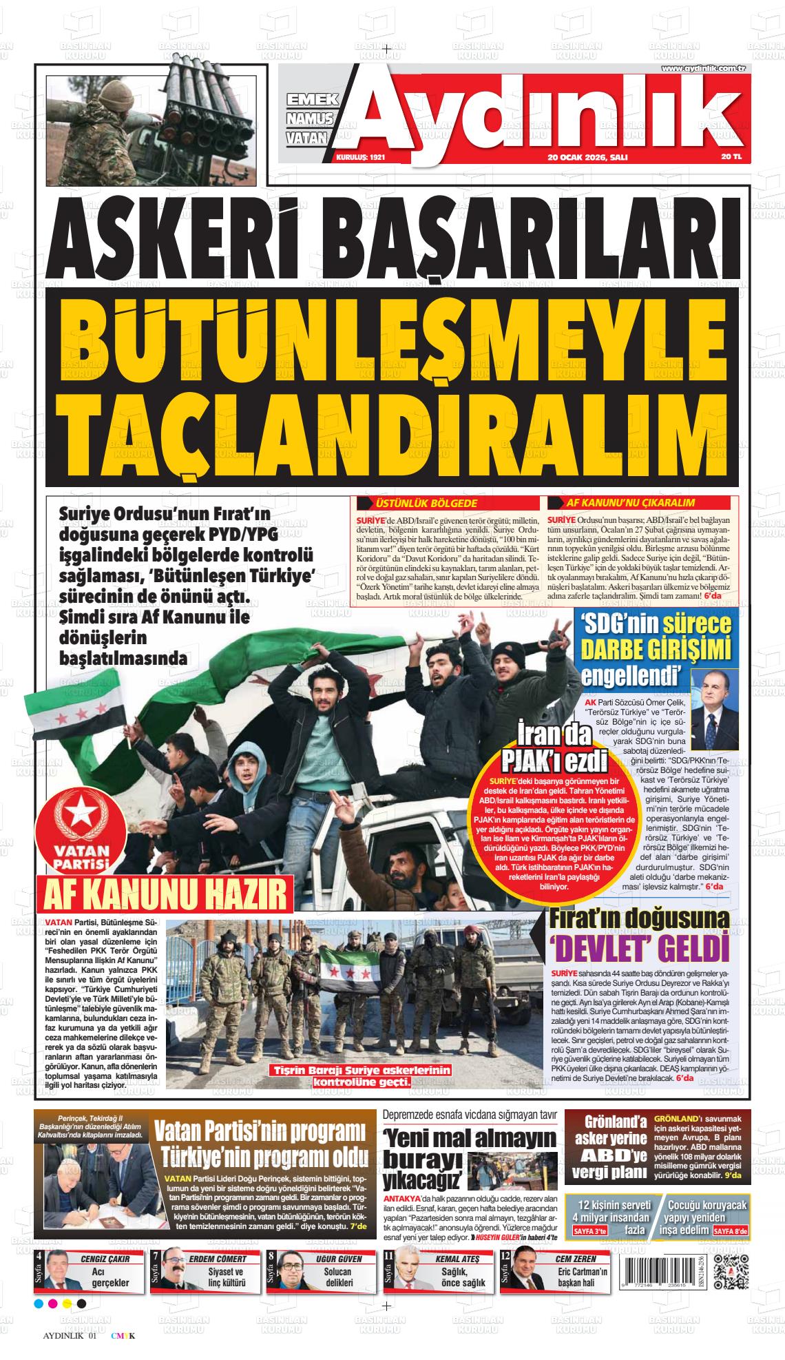 Istanbul Aydinlikvatanemeknamus 20.01.2026