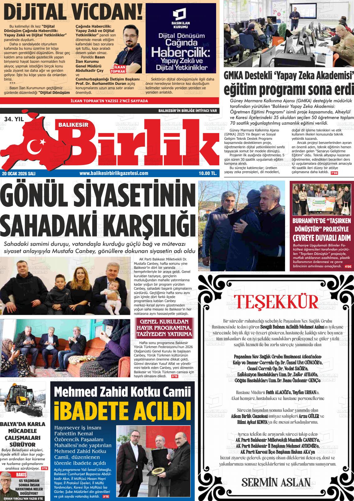 Balikesir Birlik 20.01.2026