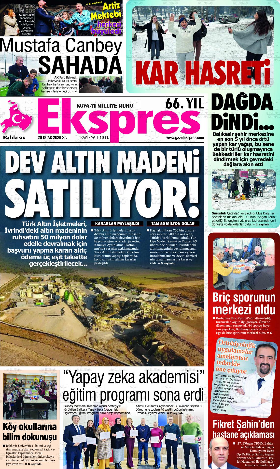 Balikesir Ekspres 20.01.2026