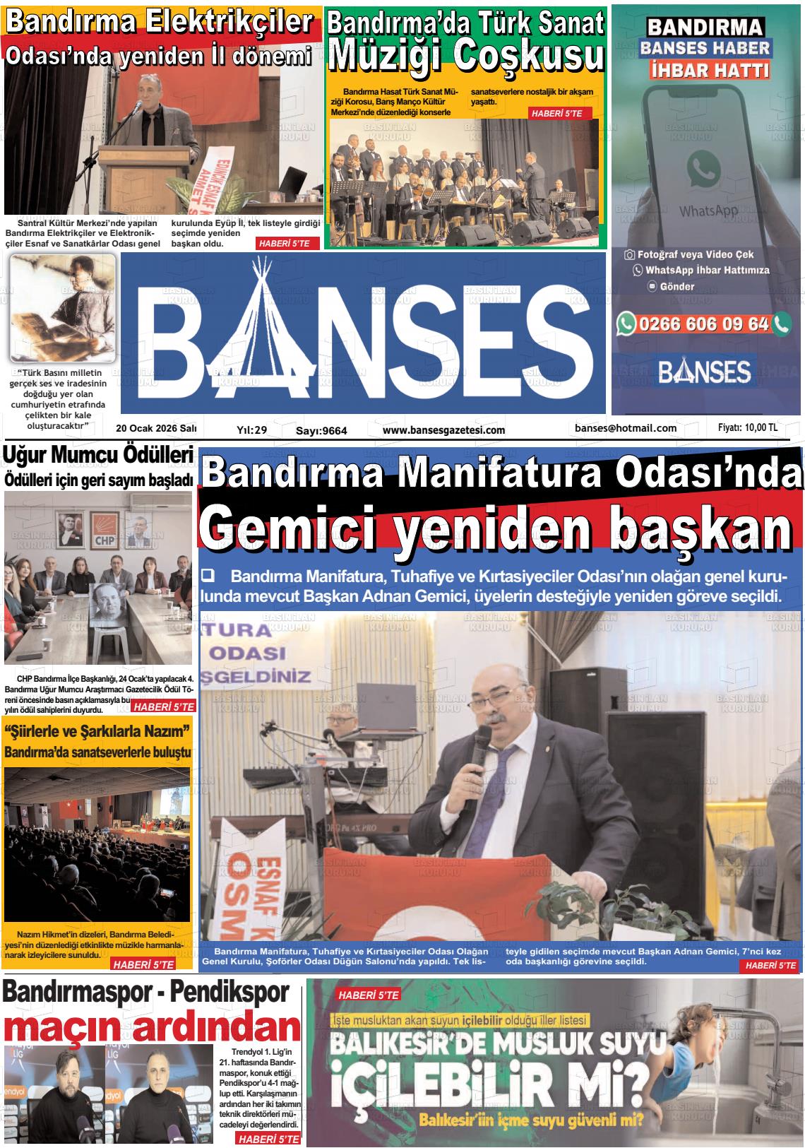 Balikesir Banses 20.01.2026