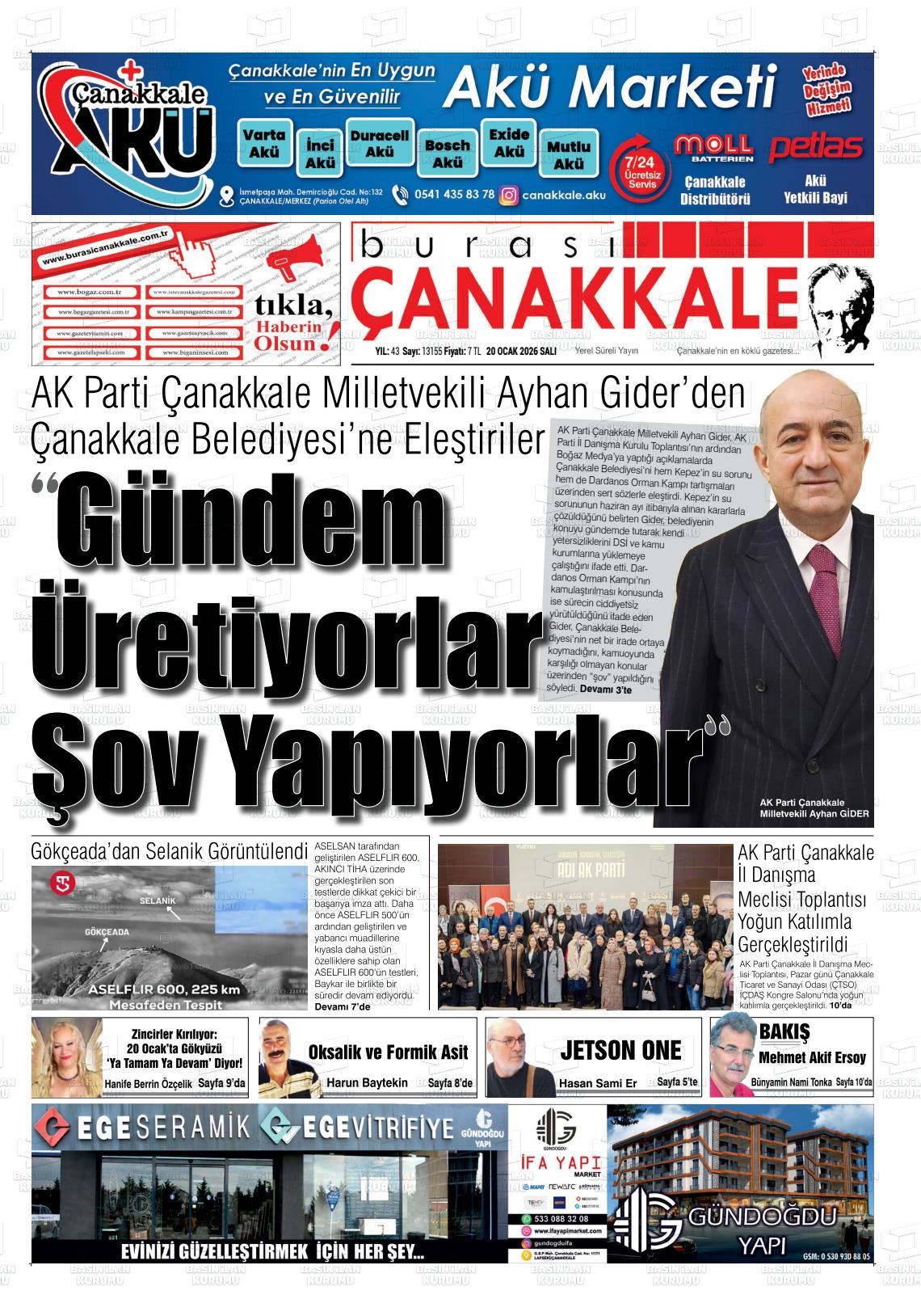 Canakkale Burasi 20.01.2026