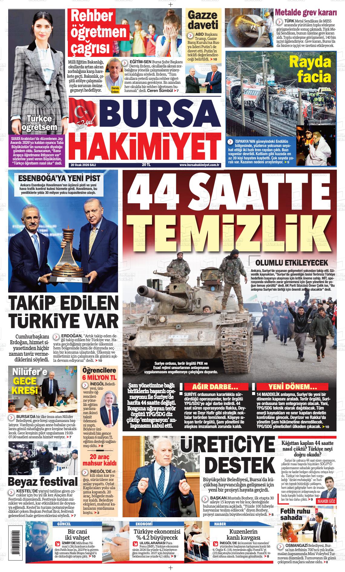 Bursa Hakimiyet 20.01.2026