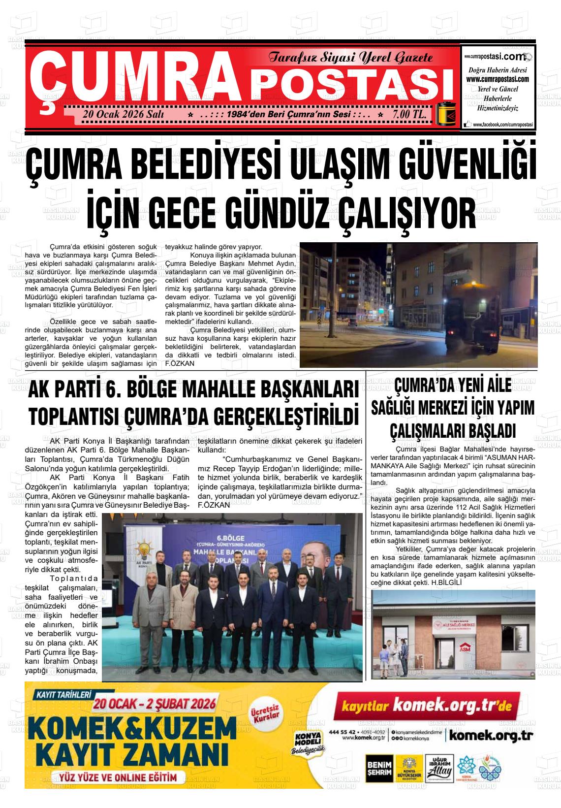 Konya Cumrapostasi 20.01.2026