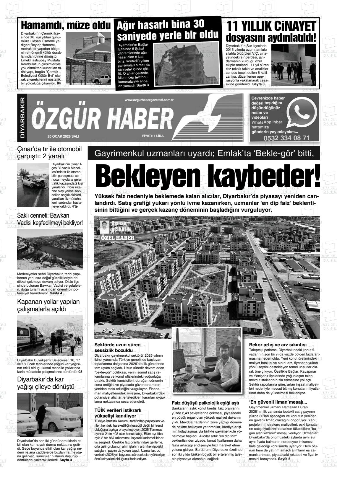 Diyarbakir Ozgurhaber 20.01.2026
