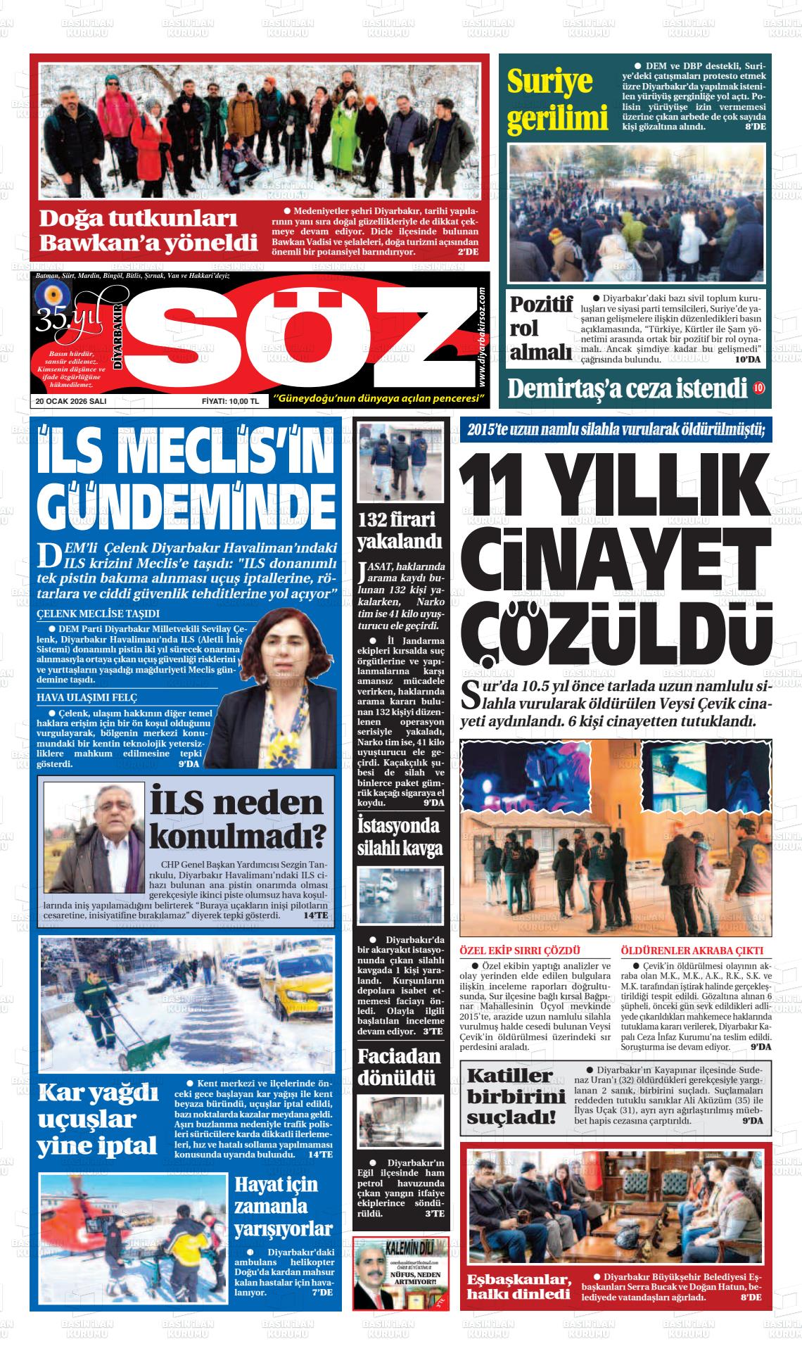 Diyarbakir Soz 20.01.2026