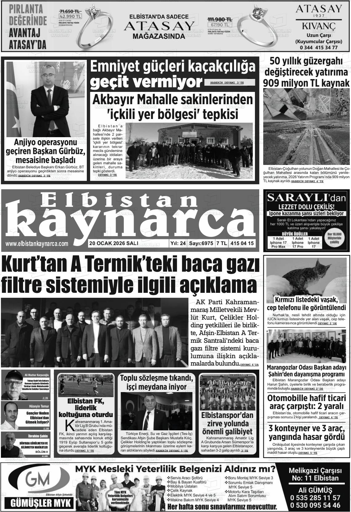 Kahramanmaras Elbistankaynarca 20.01.2026