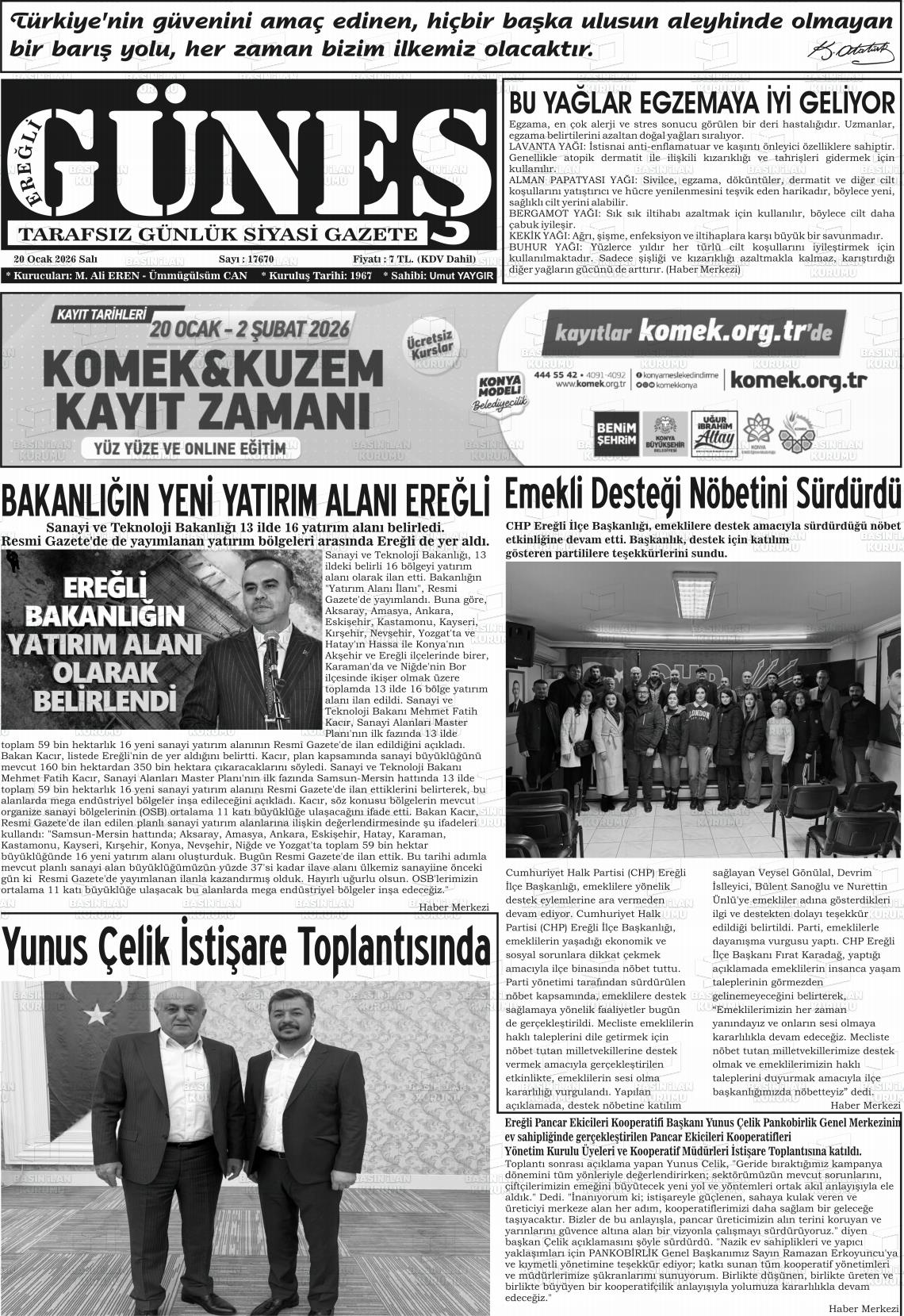 Konya Eregligunes 20.01.2026