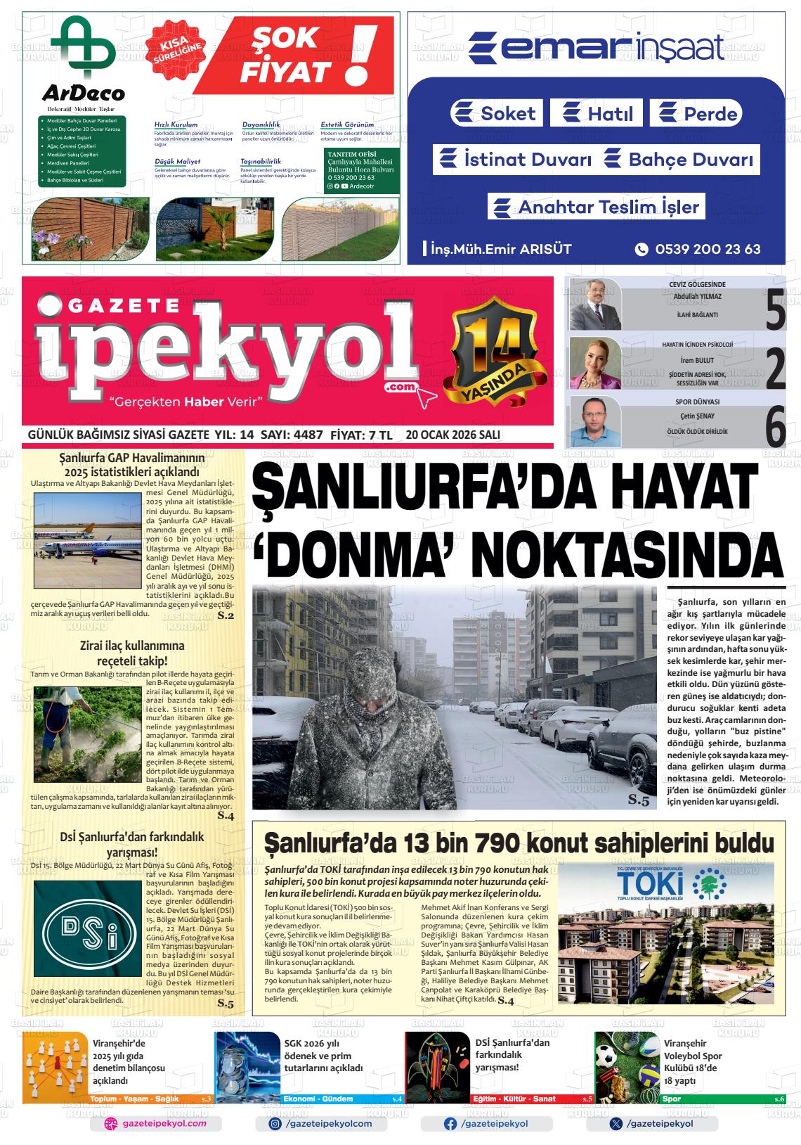 Sanliurfa Gazeteipekyol 20.01.2026