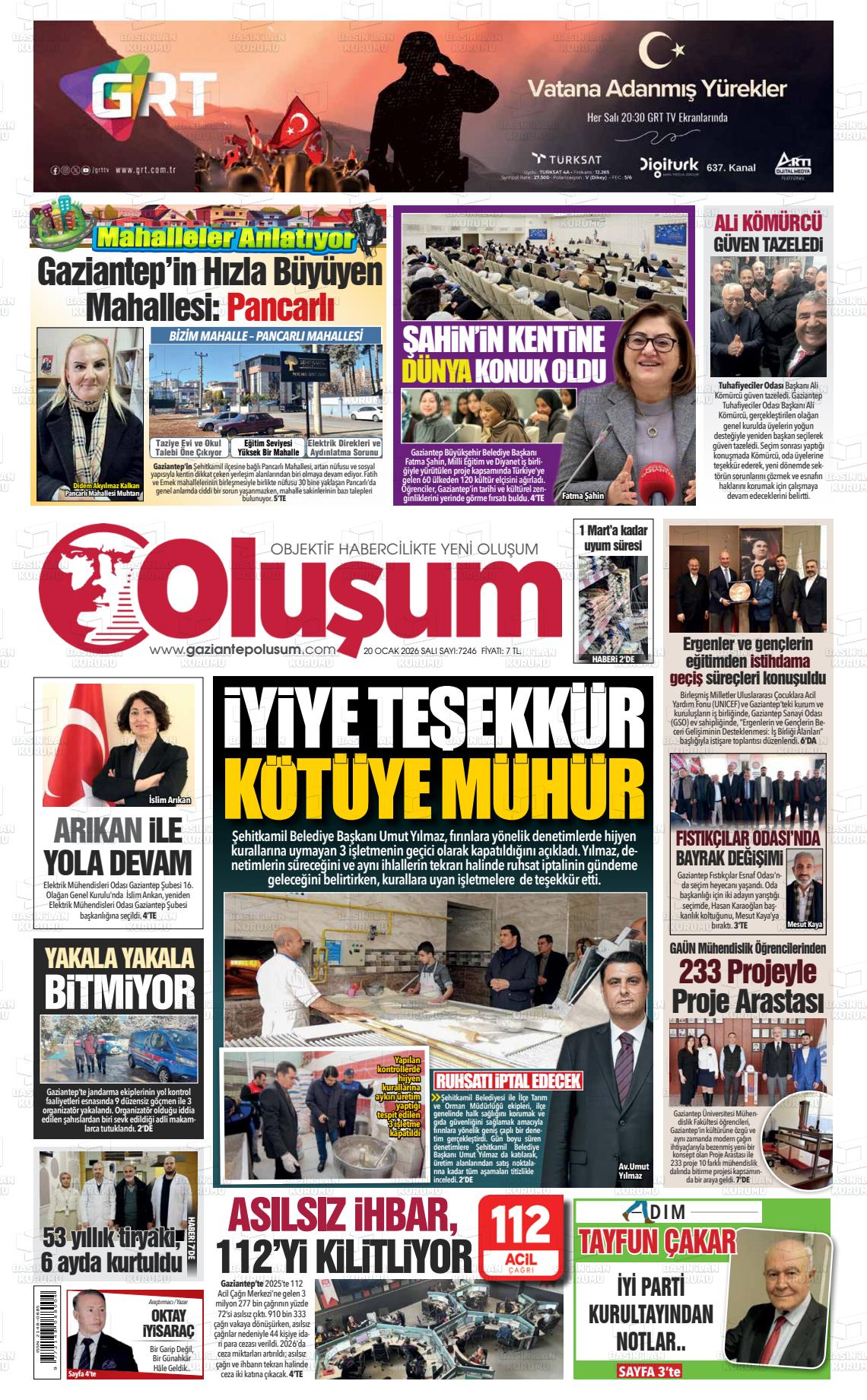 Gaziantep Olusum 20.01.2026