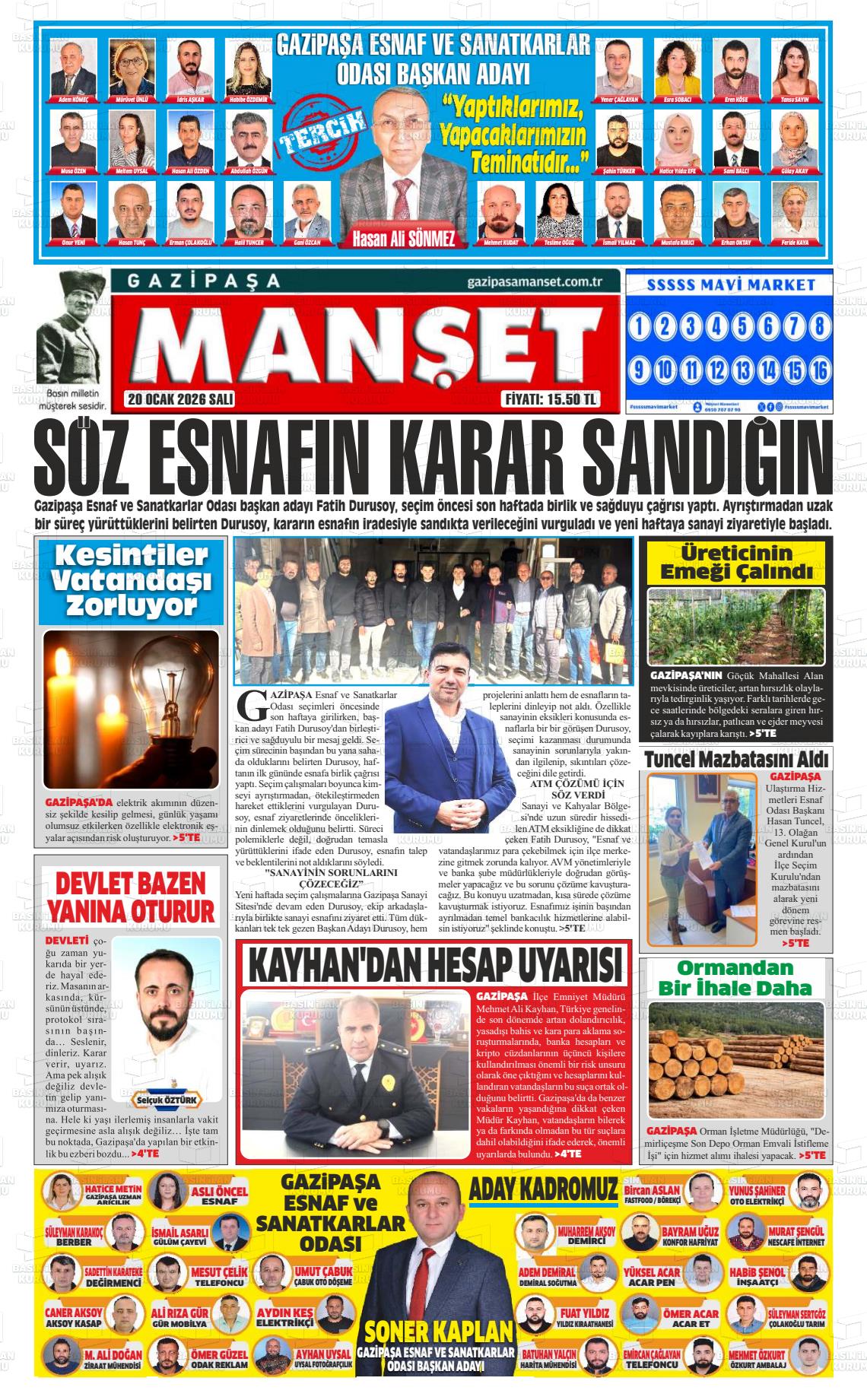 Antalya Gazipasamanset 20.01.2026