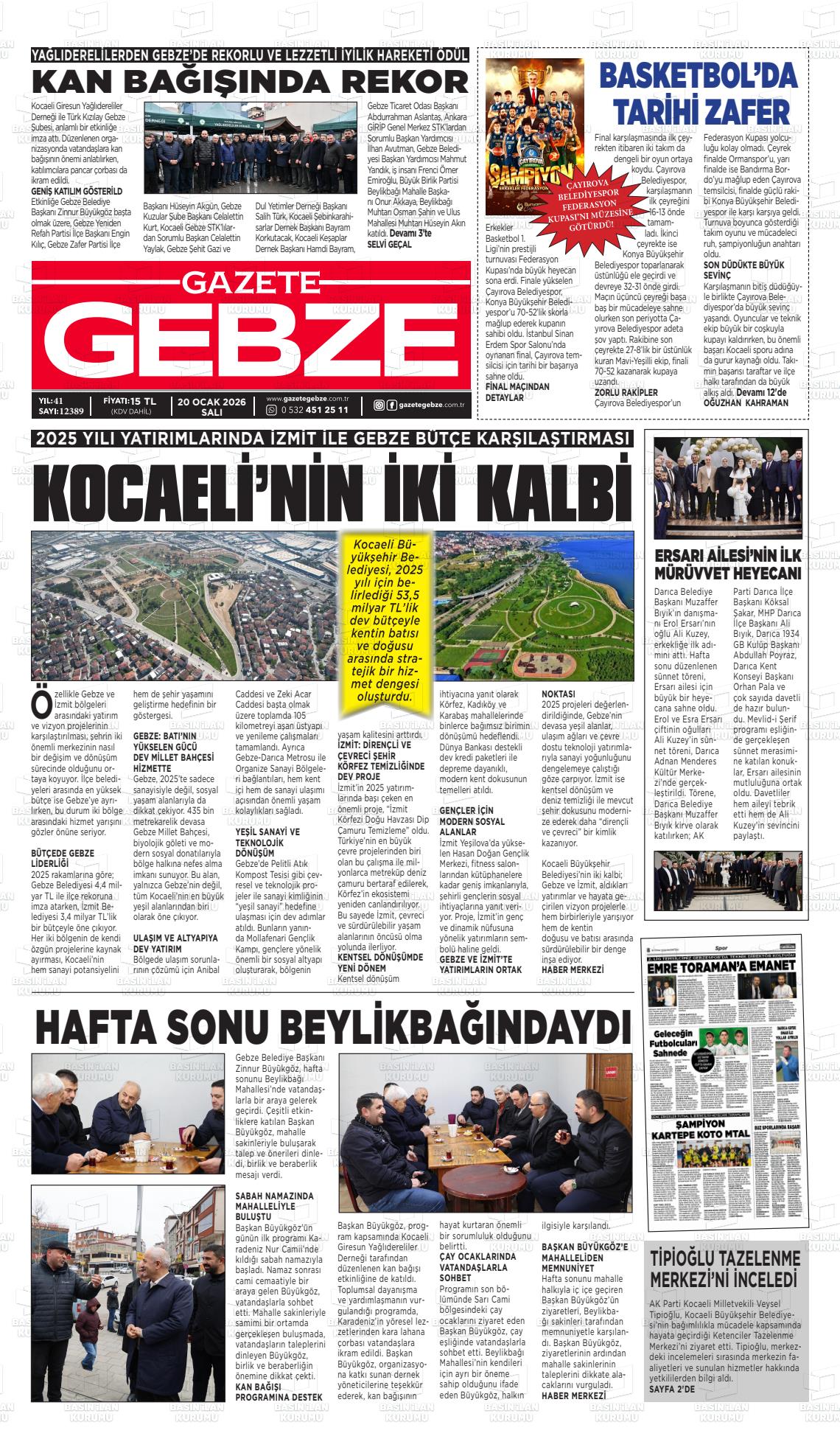 Kocaeli Gebze 20.01.2026