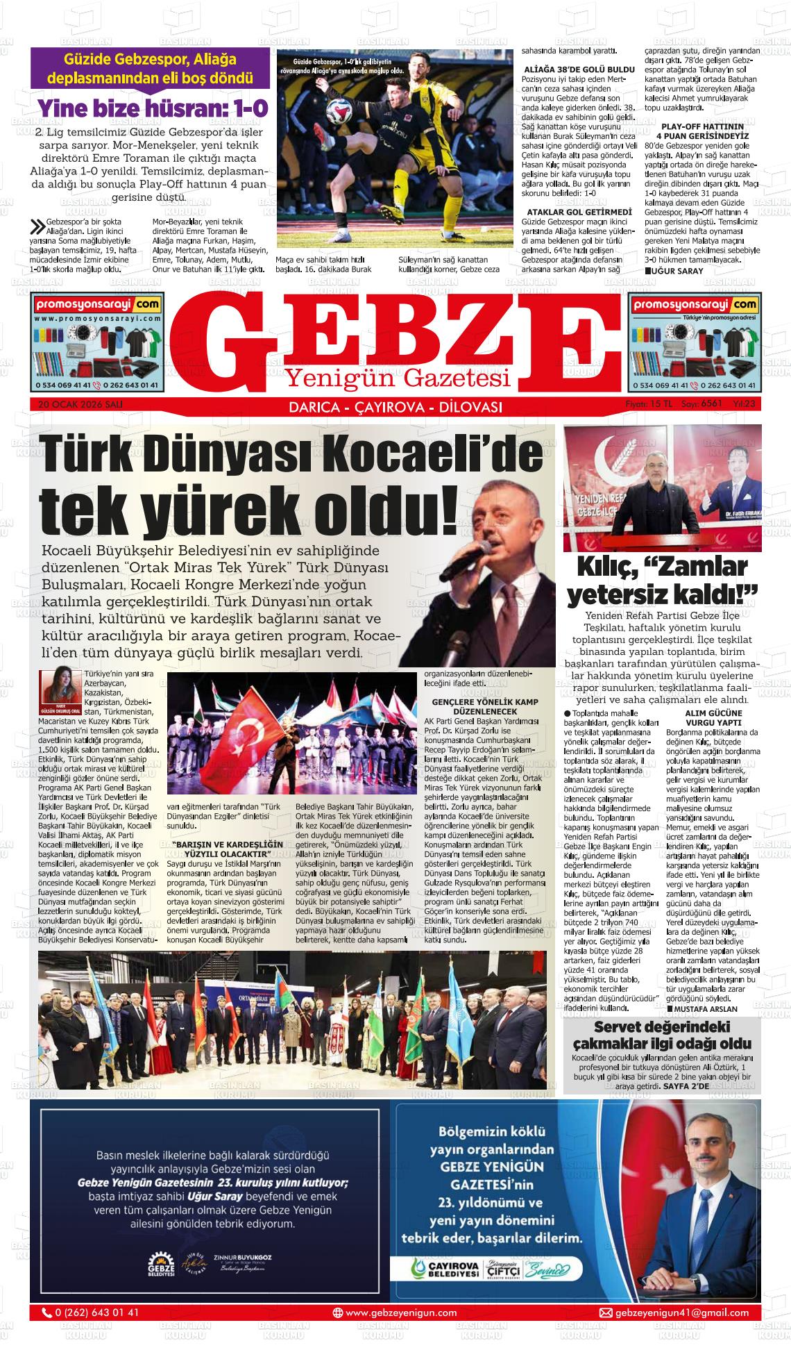Kocaeli Gebzeyenigun 20.01.2026