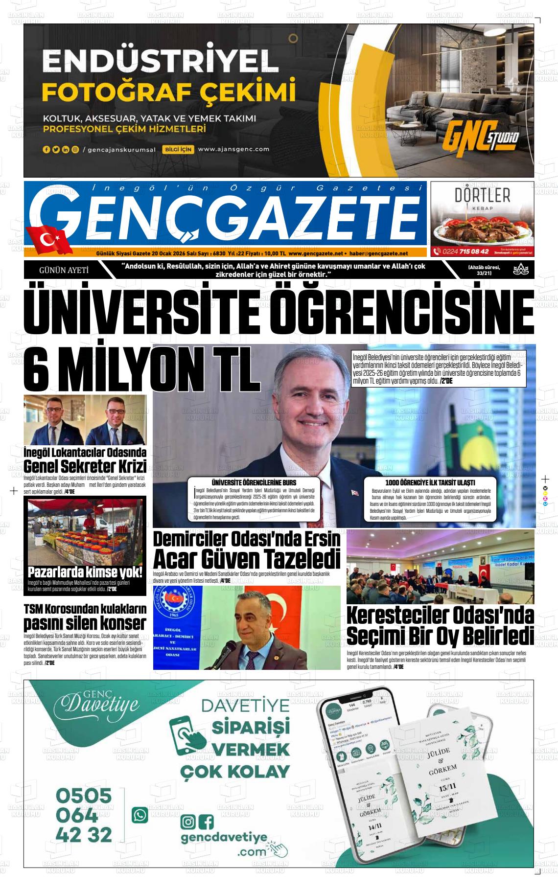 Bursa Gencgazete 20.01.2026
