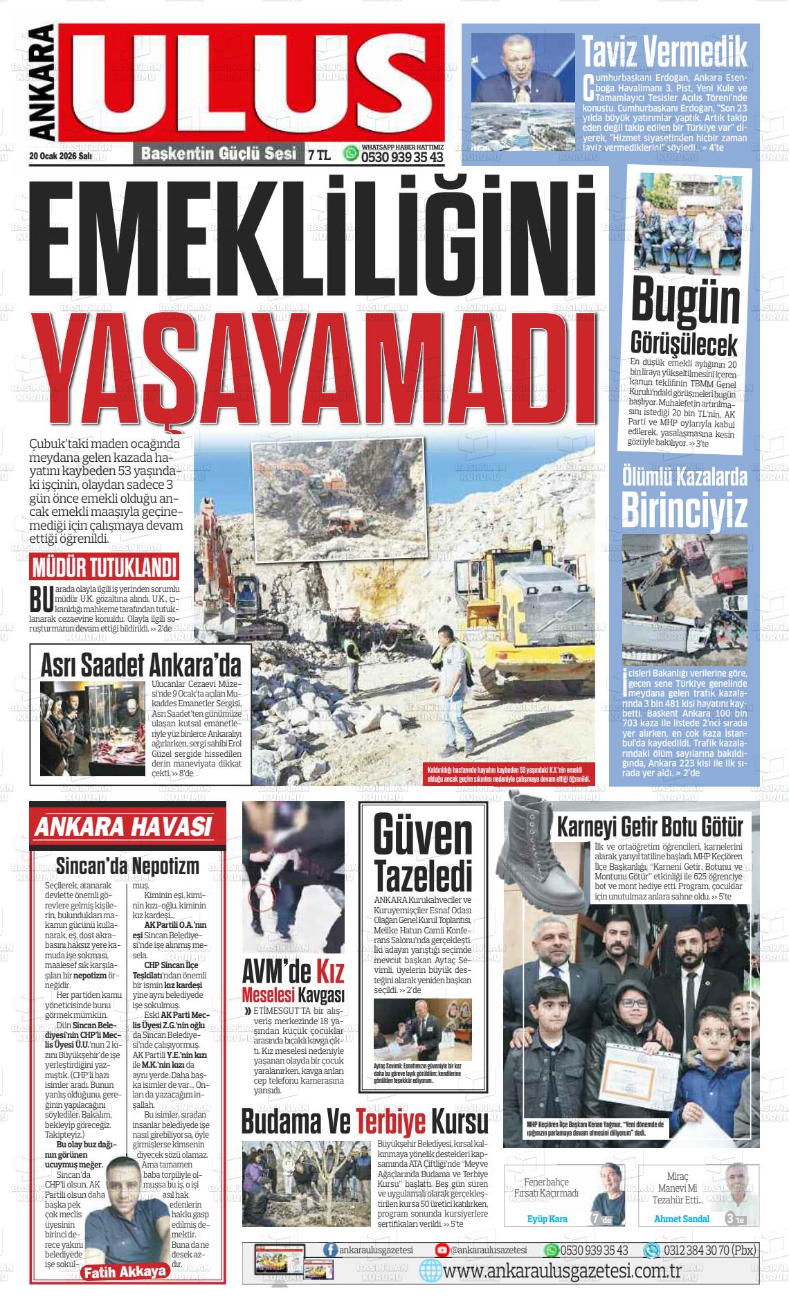 Ankara Habervaktim 20.01.2026