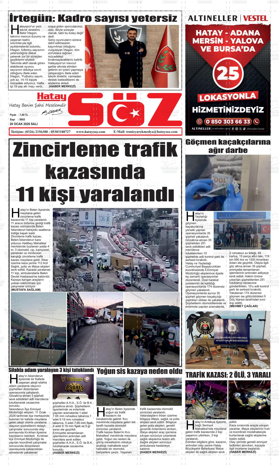 Hatay Soz 20.01.2026