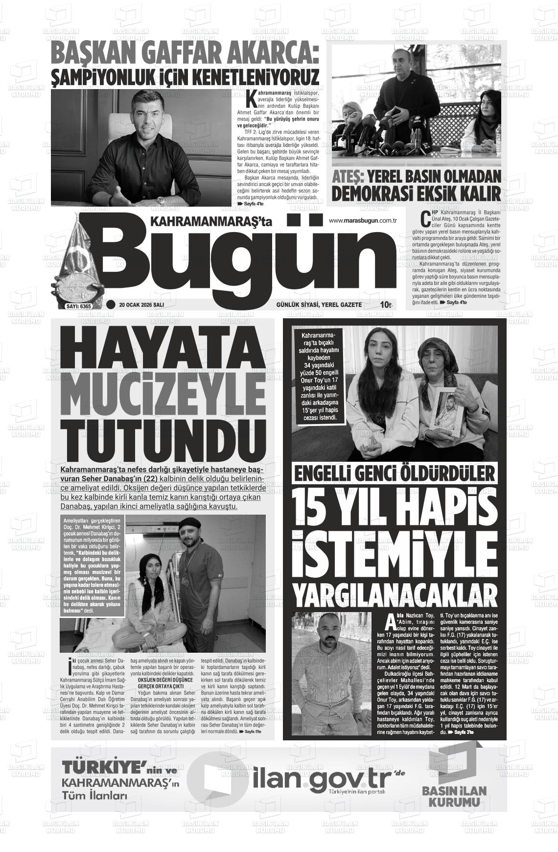 Kahramanmaras Tabugun 20.01.2026