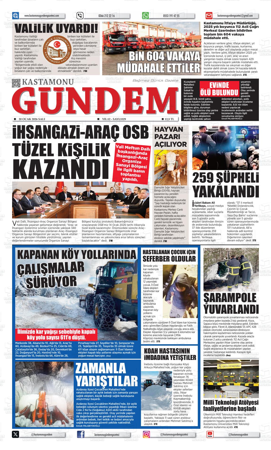 Kastamonu Gundem 20.01.2026