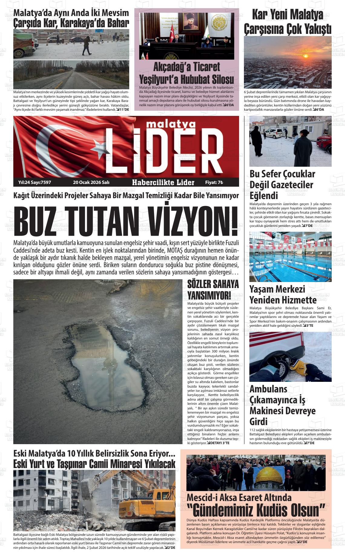 Malatya Sonsoz 20.01.2026