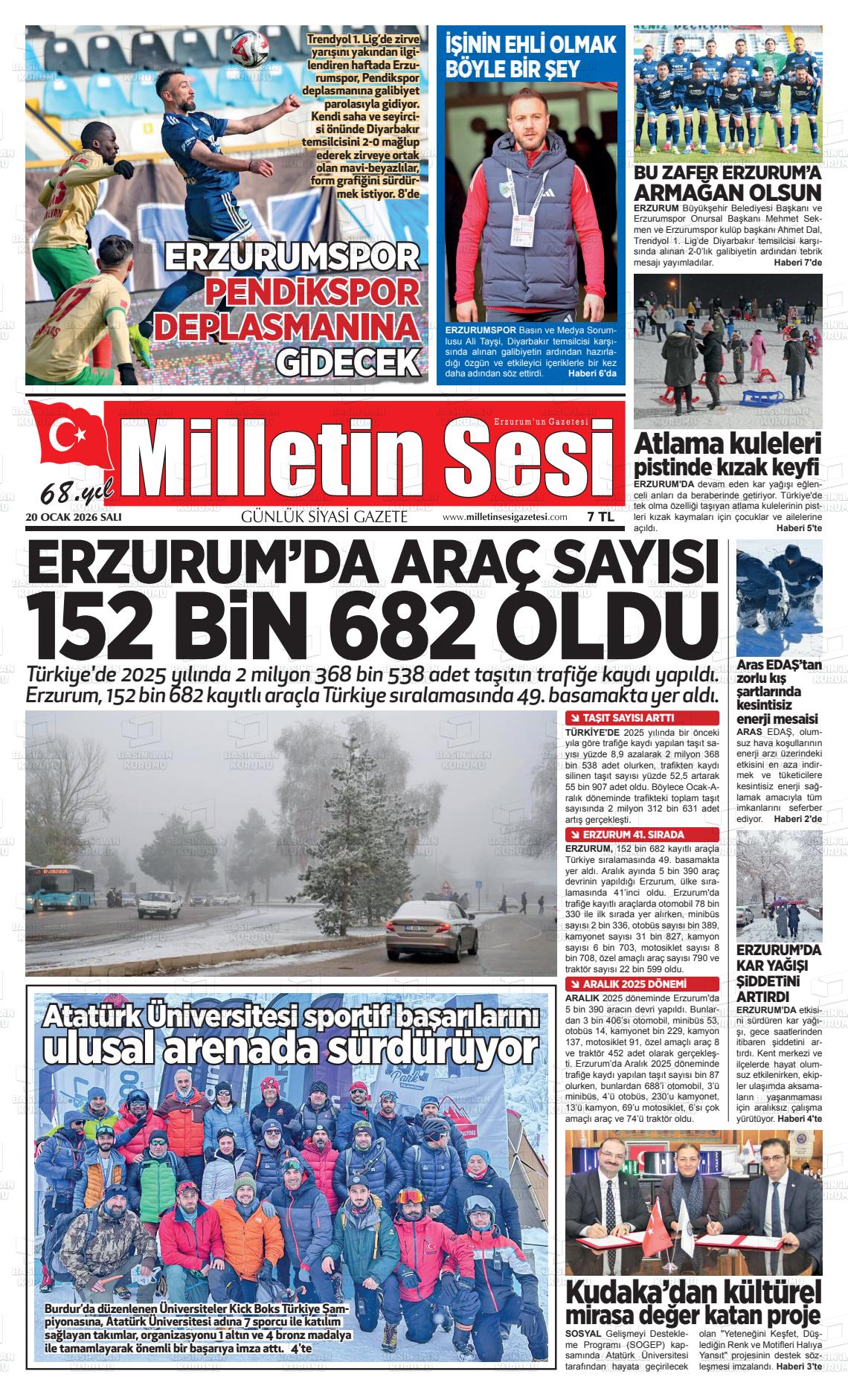 Erzurum Milletinsesi 20.01.2026