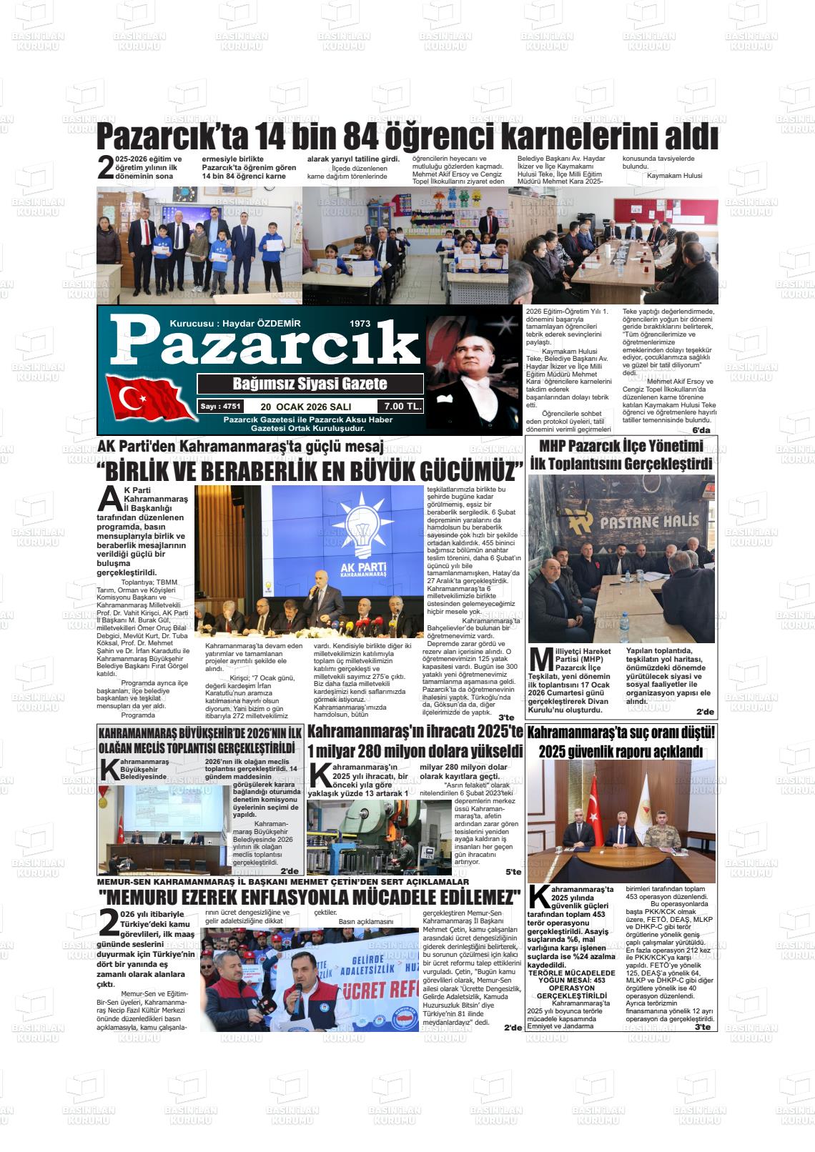 Kahramanmaras Pazarcik 20.01.2026