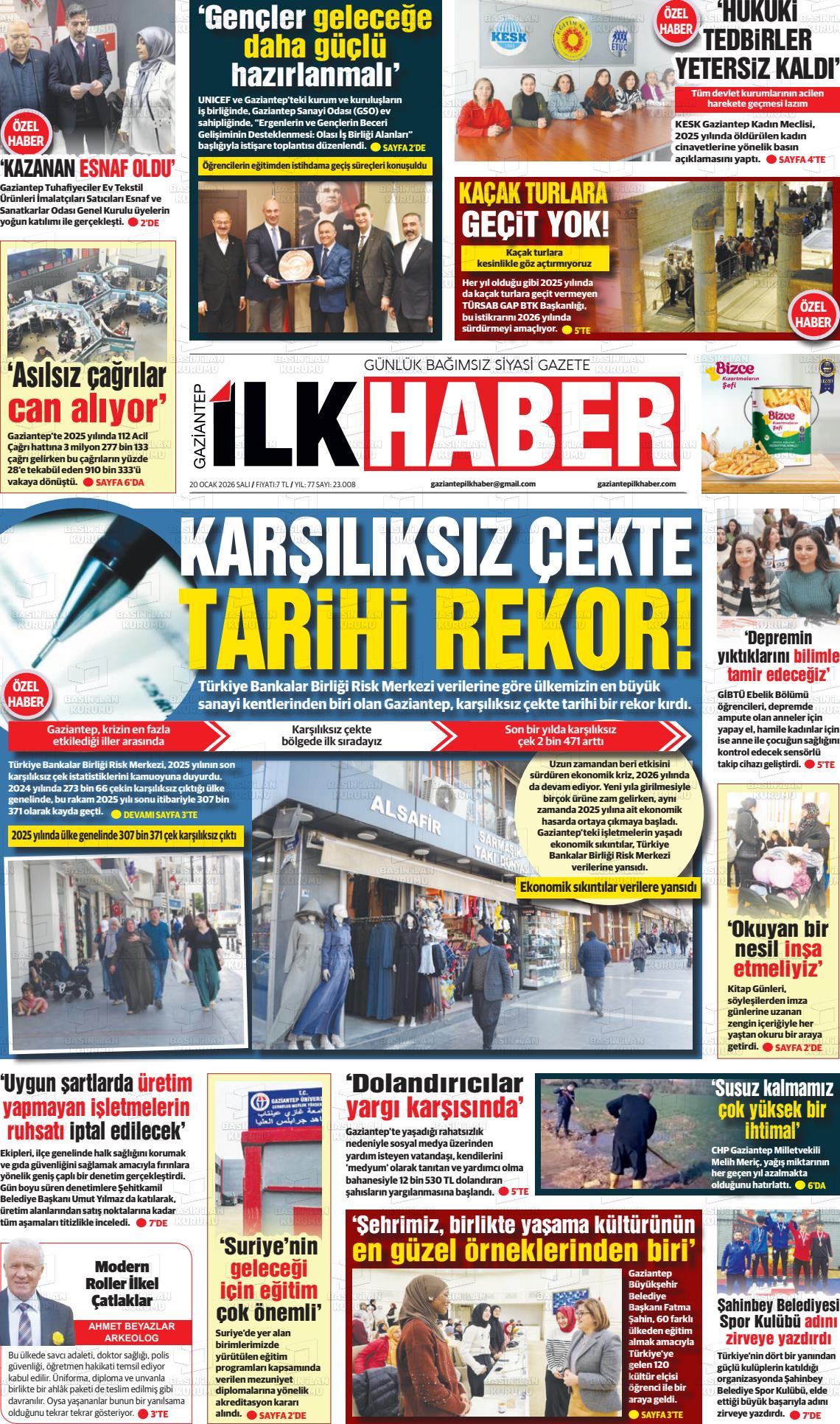 Gaziantep Sabah 20.01.2026