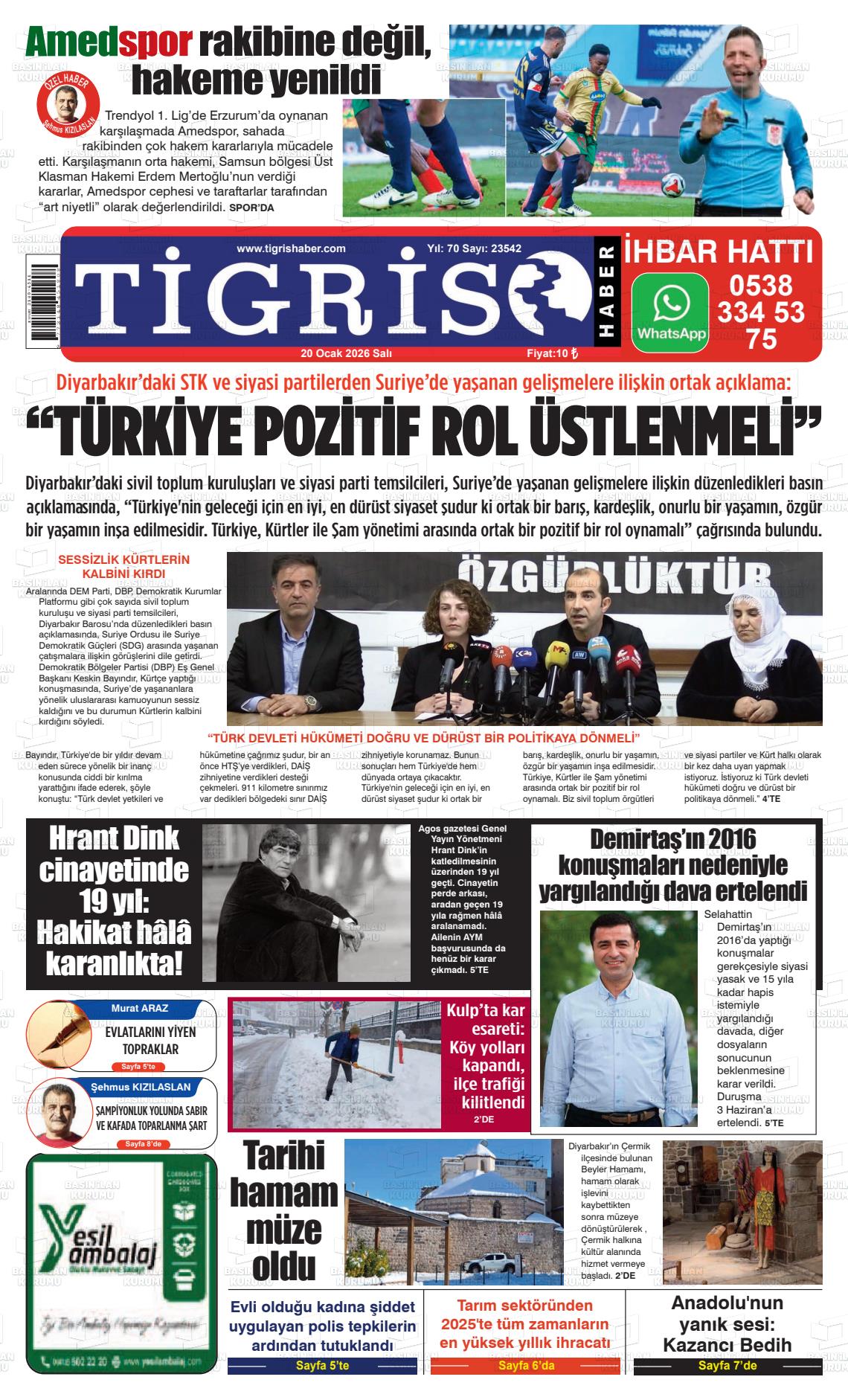 Diyarbakir Tirgis 20.01.2026