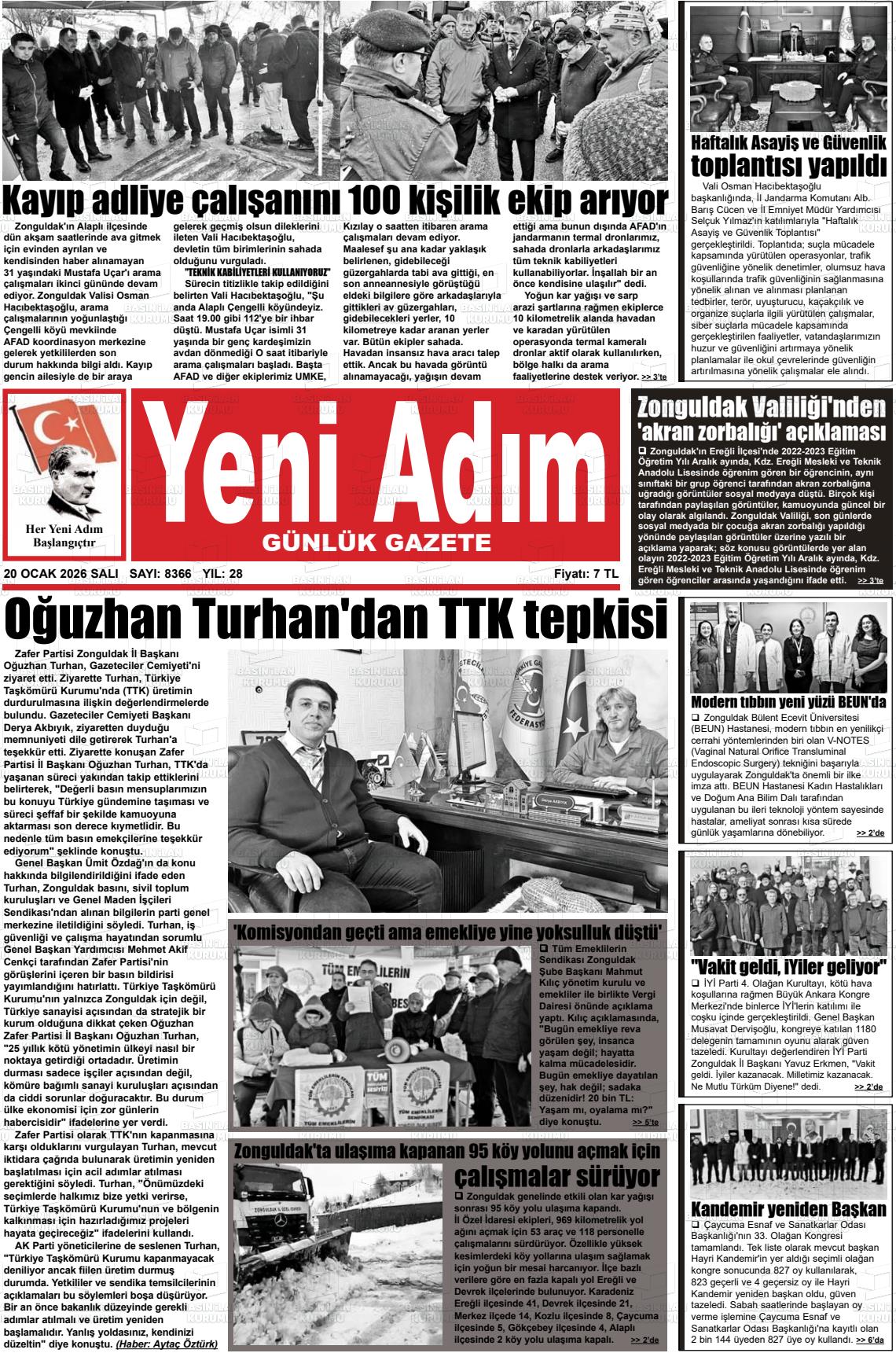 Zonguldak Yeniadim 20.01.2026