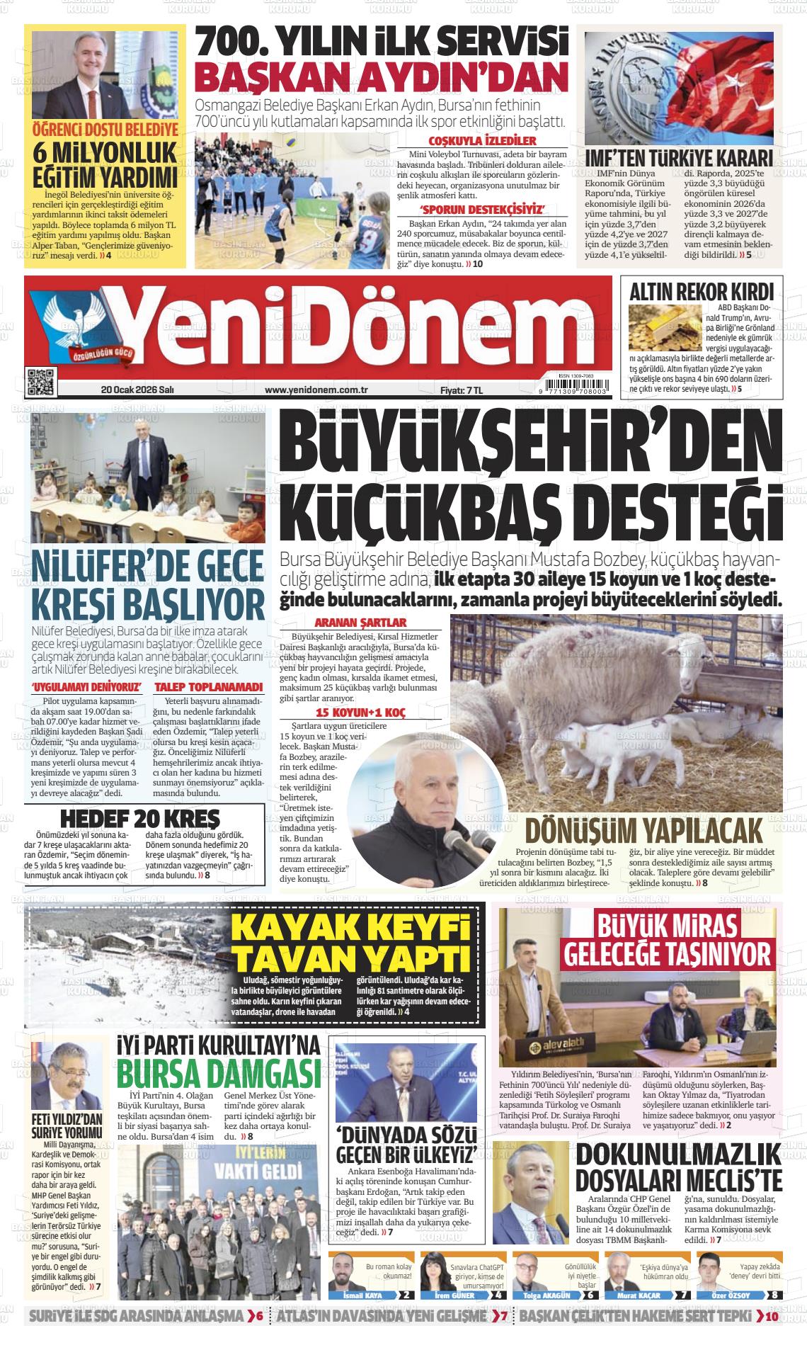 Bursa Yenidonem 20.01.2026