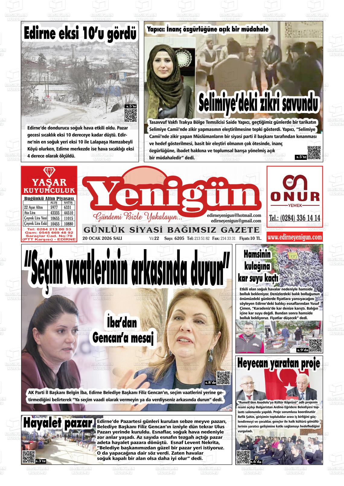 Izmir Yenigun 20.01.2026