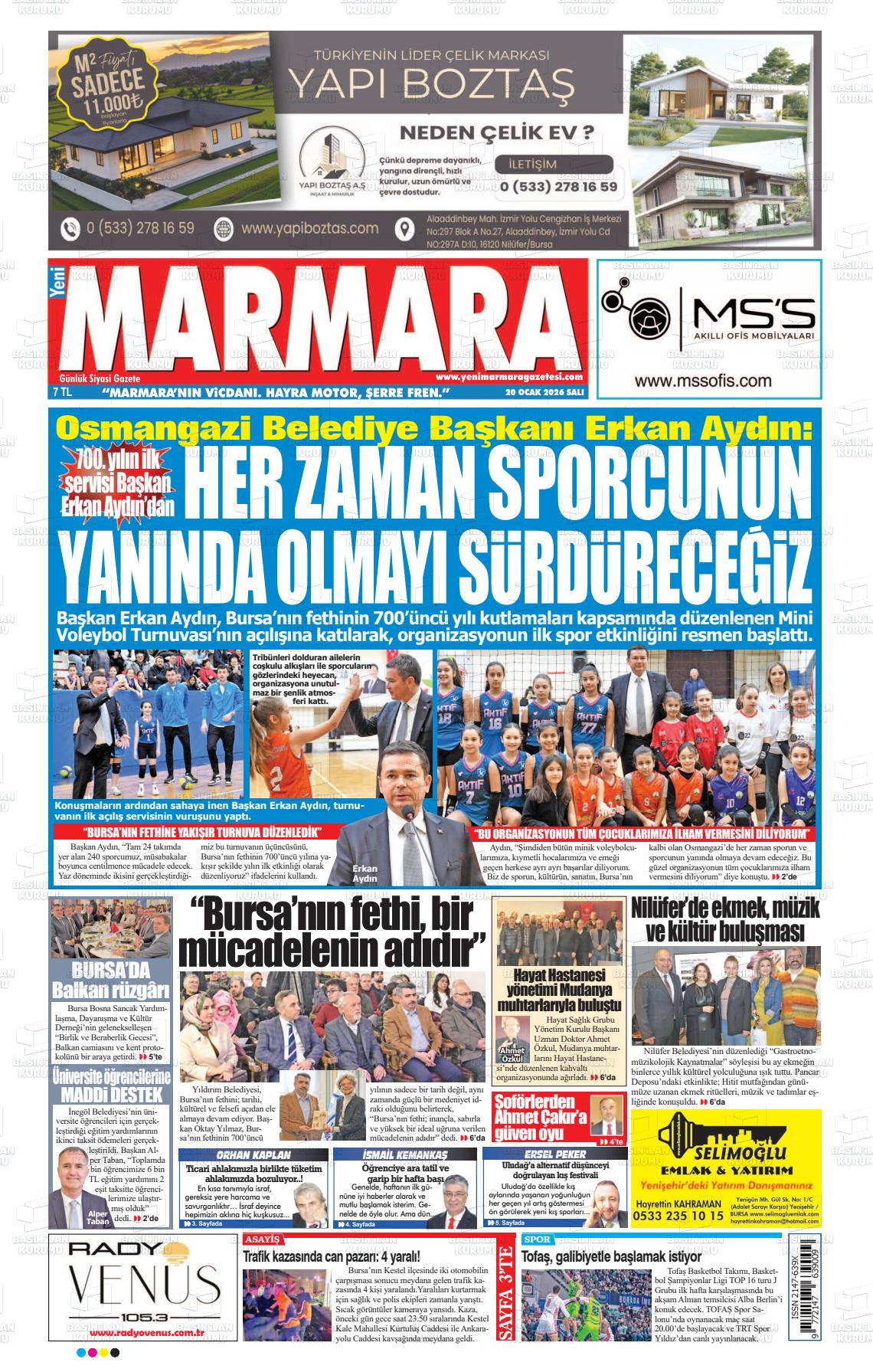 Bursa Yenimarmara 20.01.2026