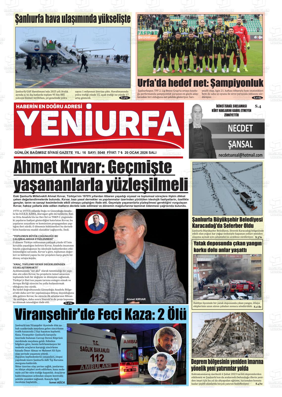 Sanliurfa Yeniurfa 20.01.2026