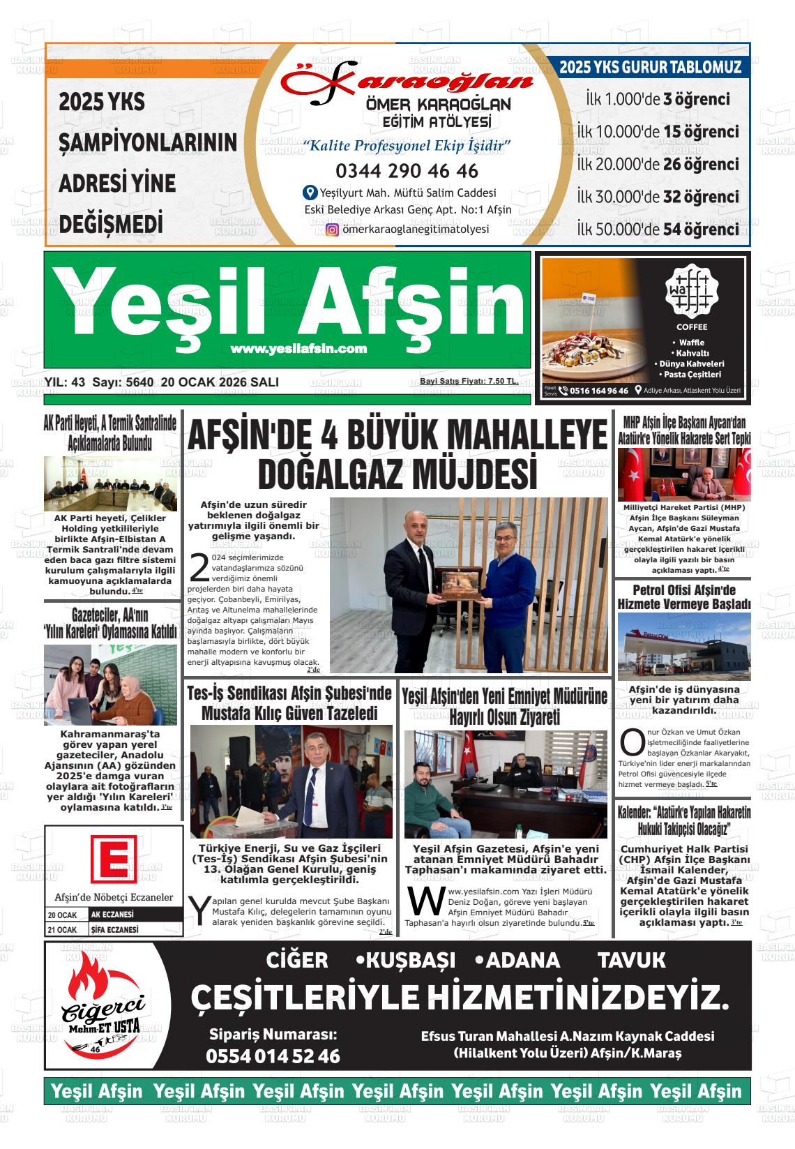 Kahramanmaras Yesilafsin 20.01.2026