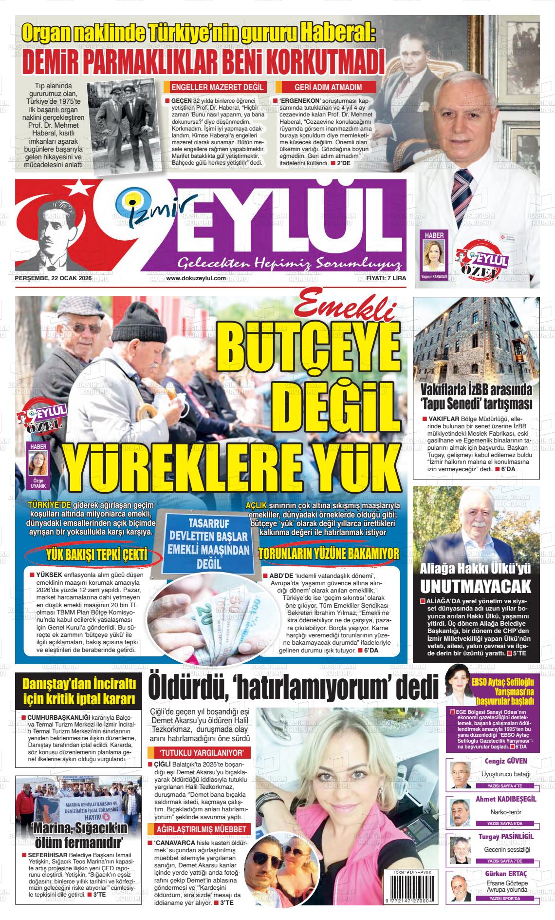 Izmir 9 Eylul 22.01.2026